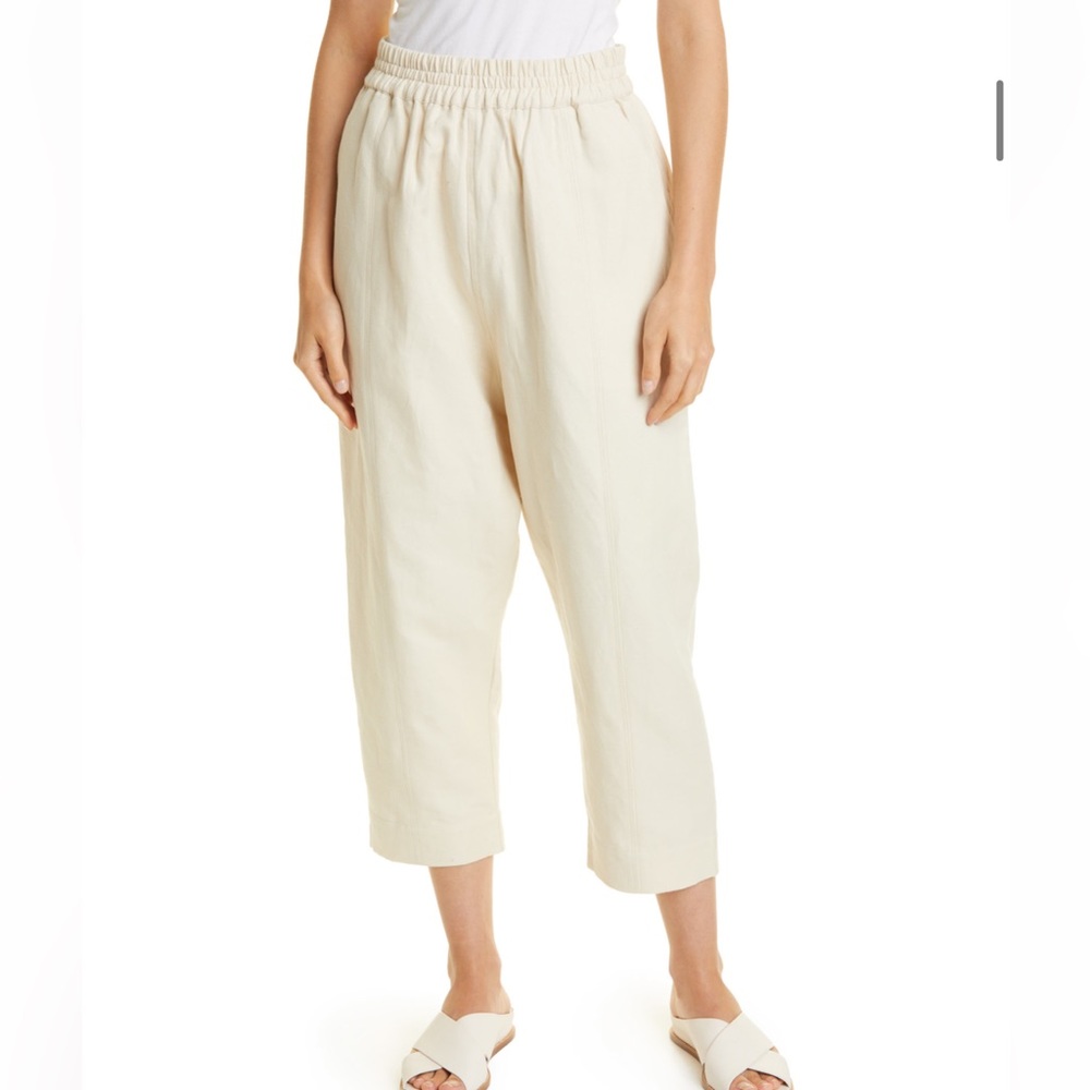 Apiece Apart Cream Cropped Pants